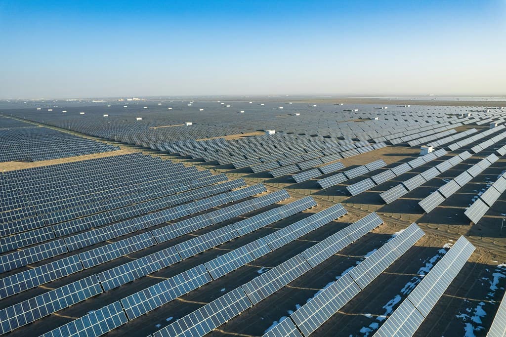 Solar power plant located in Dunhuang, China.