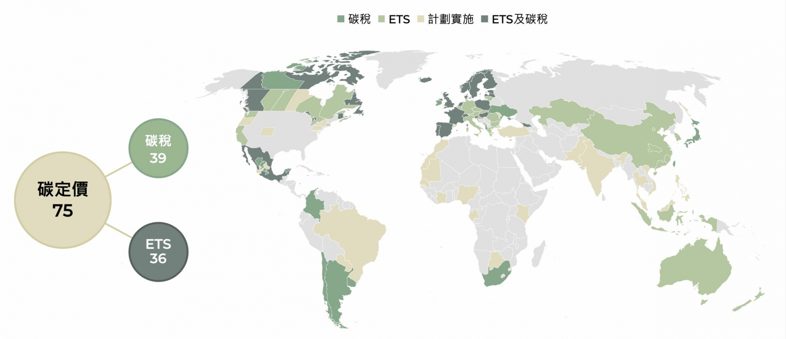 2024年全球碳定價分布圖