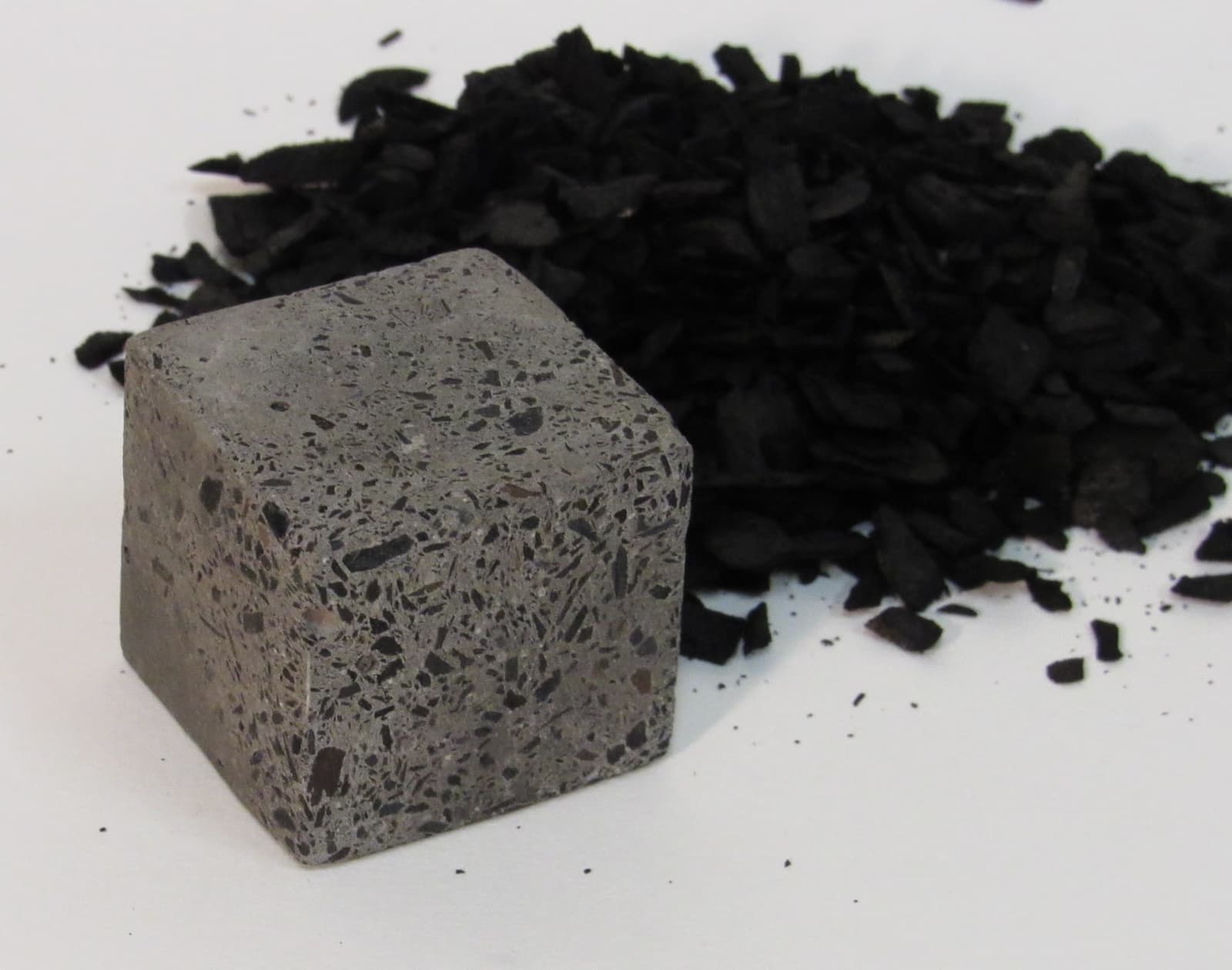 Concrete made with biochar.