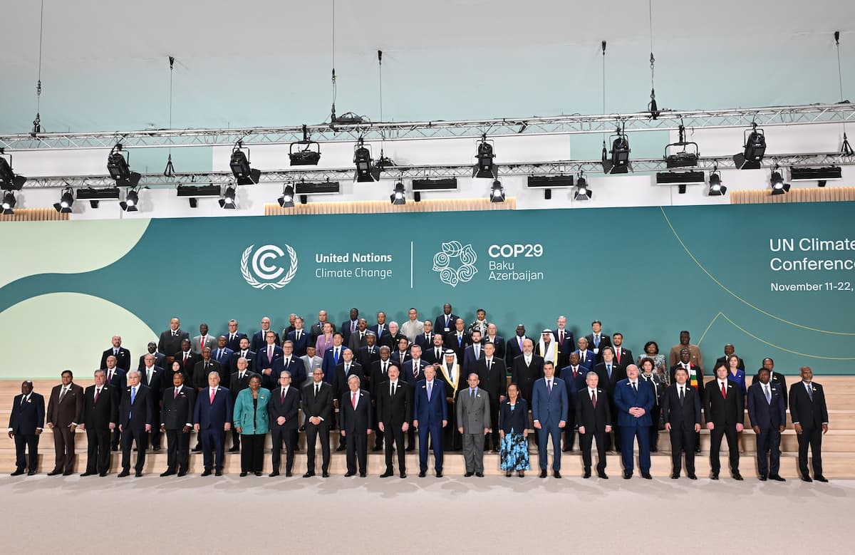 Heads of state arrive at the opening session of the World Leaders Summit at COP28, Dubai, in 2023. Women in significant and powerful roles remain underrepresented at such gatherings (Image: SOPA Images / Alamy)