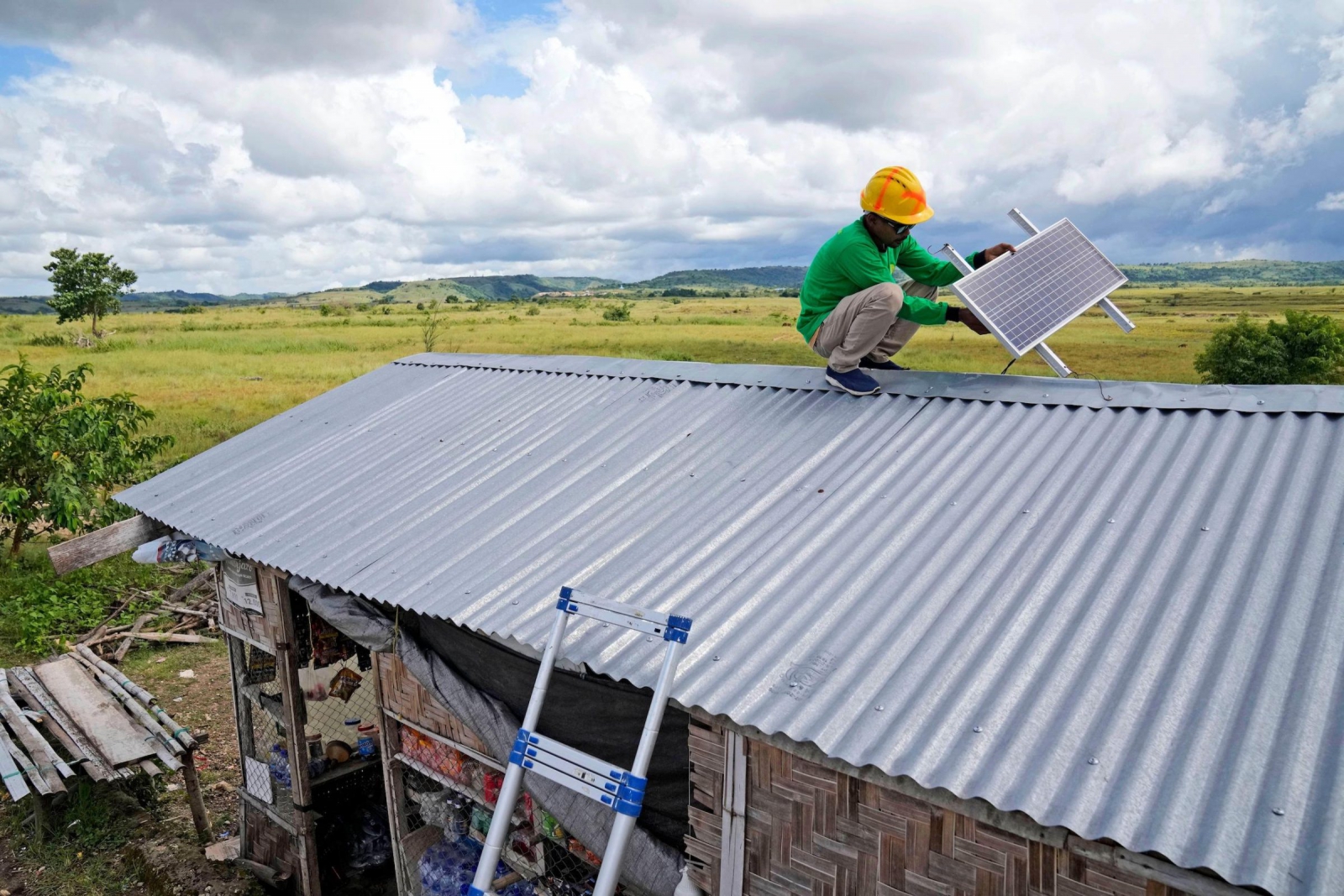 A solar engineer at work in Laindeha, Indonesia