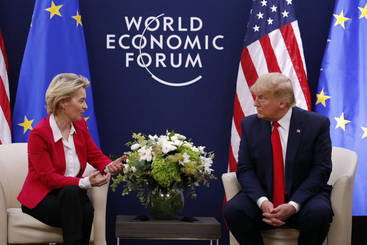 Re-elected Commission president Ursula von der Leyen and Donald Trump in Davos 2020. Photo: European Union.