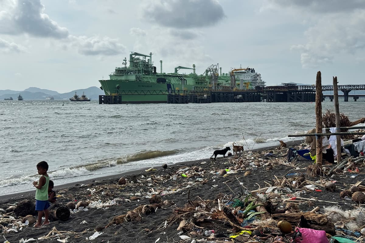 A First Gen tanker off the shores of Santa Clara, October 2024. Image Nick Aspinwall for Mongabay.