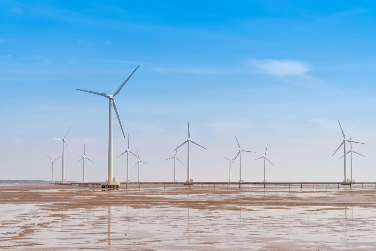 The Bac Lieu offshore wind farm on the south coast of Vietnam (Image: Quang Nguyen Vinh / Alamy)