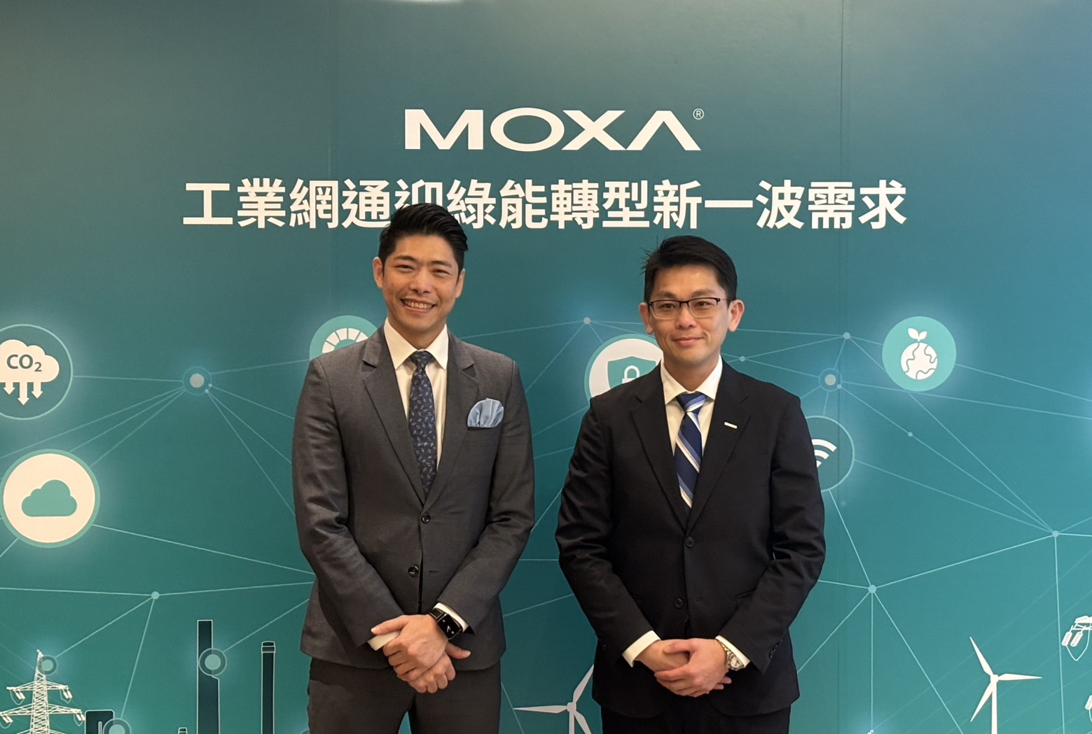 Moxa 泛亞暨台灣區總經理林世偉、泓德能源研發長蔡知達