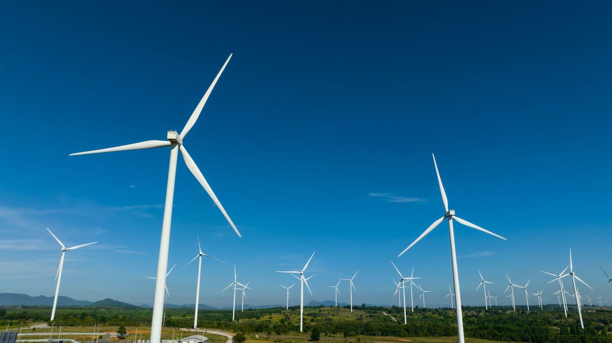 A wind farm in Nakhon Ratchasima, north-eastern Thailand (Image: Chatchai Somwat / Alamy)