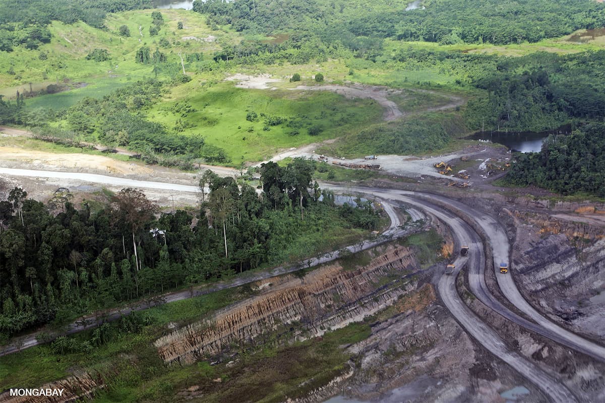 A coal mine on the island of Borneo in Indonesia. Image by Rhett A. Butler/Mongabay.