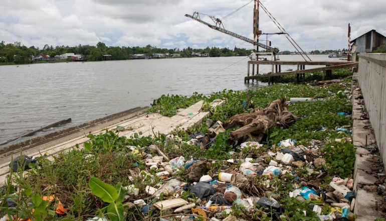 The struggle against plastic choking the Mekong